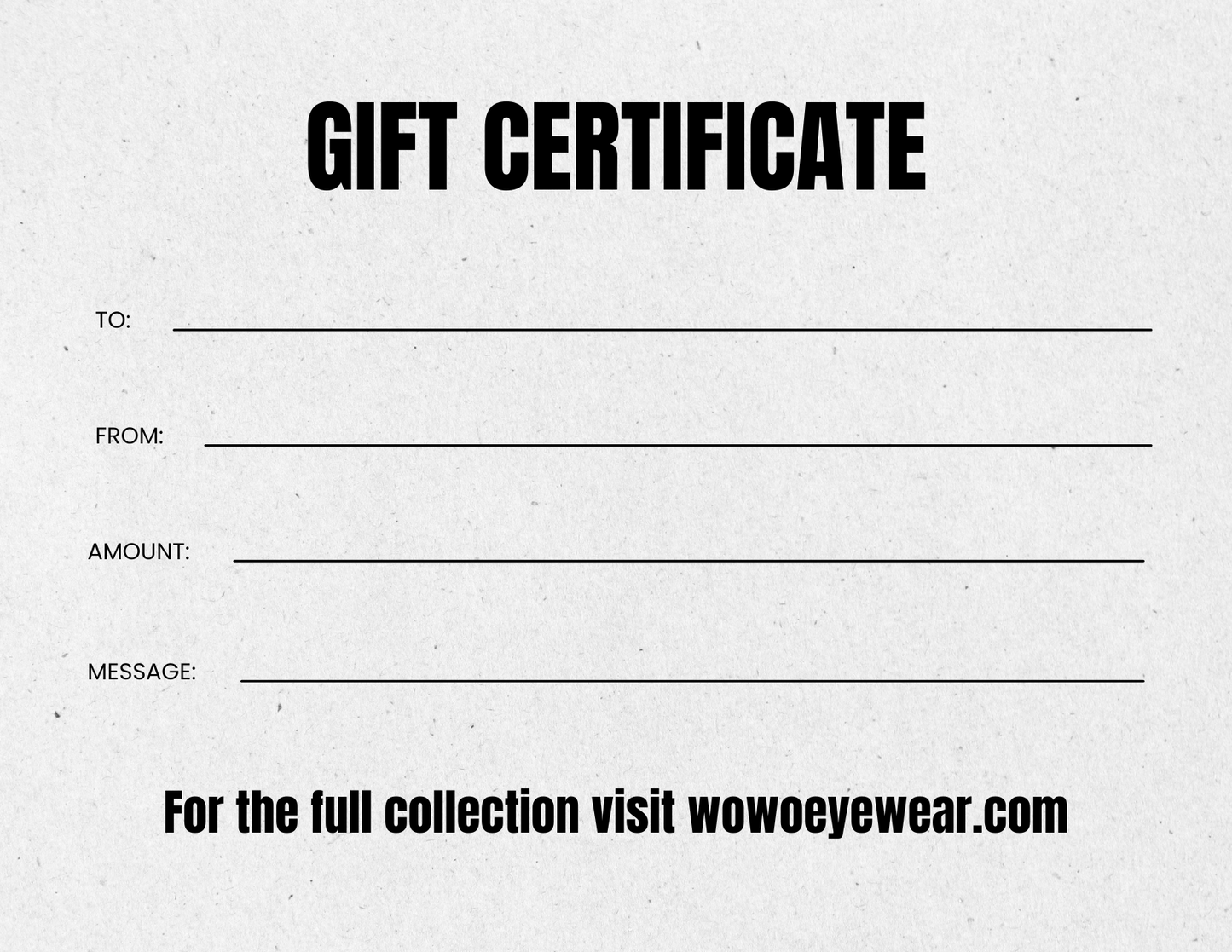 WOWO Eyewear Gift Card