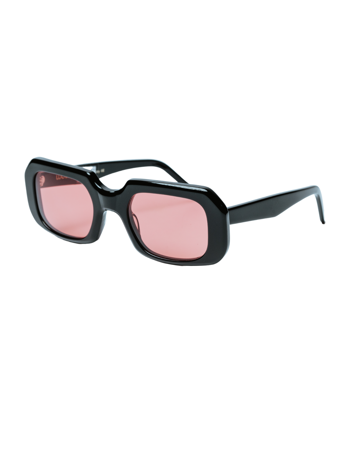 Ruben in Black with Pink Lenses