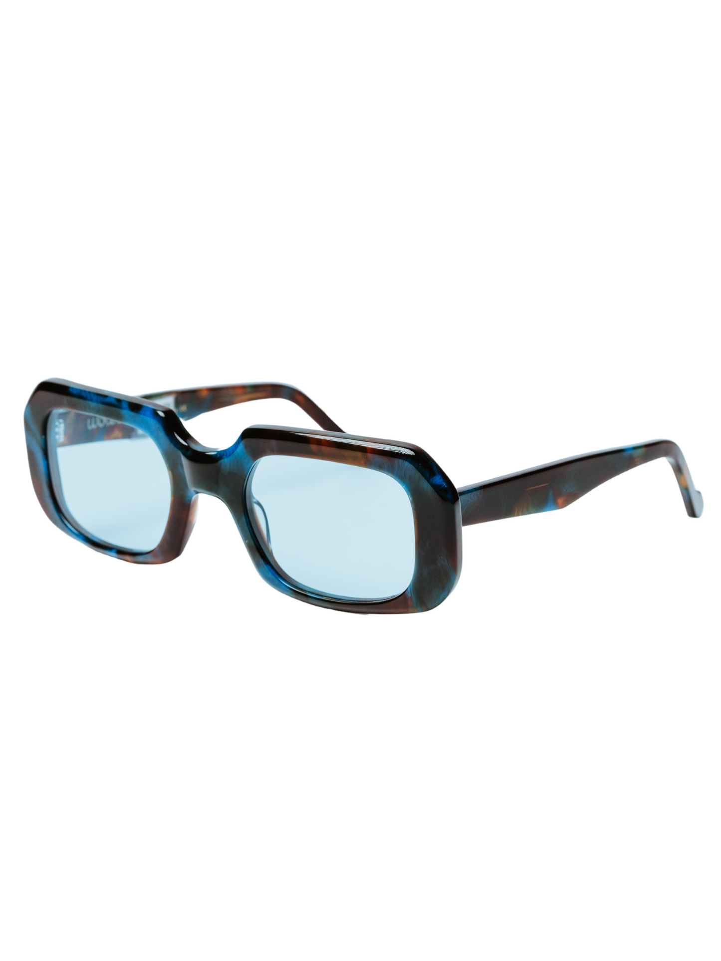Ruben in Blue Havana with Blue Lenses